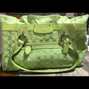 Coach mint green handbag